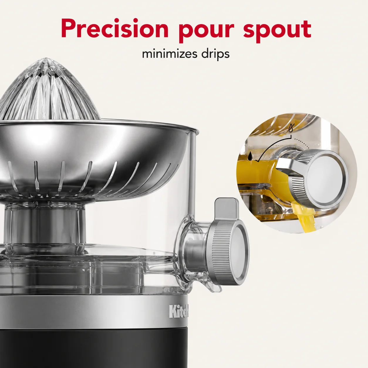 KitchenAid Go Cordless Citrus Juicer, Black Matte | Rechargeable Portable Citrus Press for Orange, Lemon, Lime & Grapefruit Juice (Battery Sold Separately)