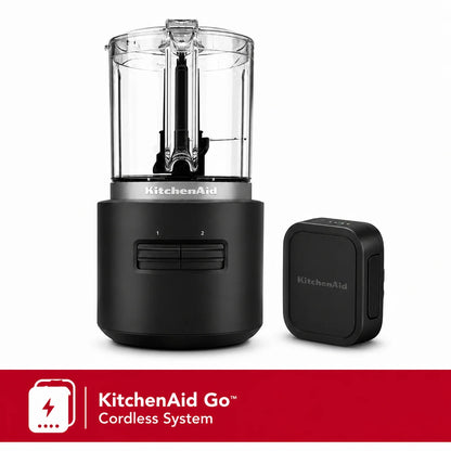 KitchenAid Go Cordless Mini Food Processor – Black Matte | Includes 12V MAX Rechargeable Battery for Chopping, Mixing, Pureeing & Whisking