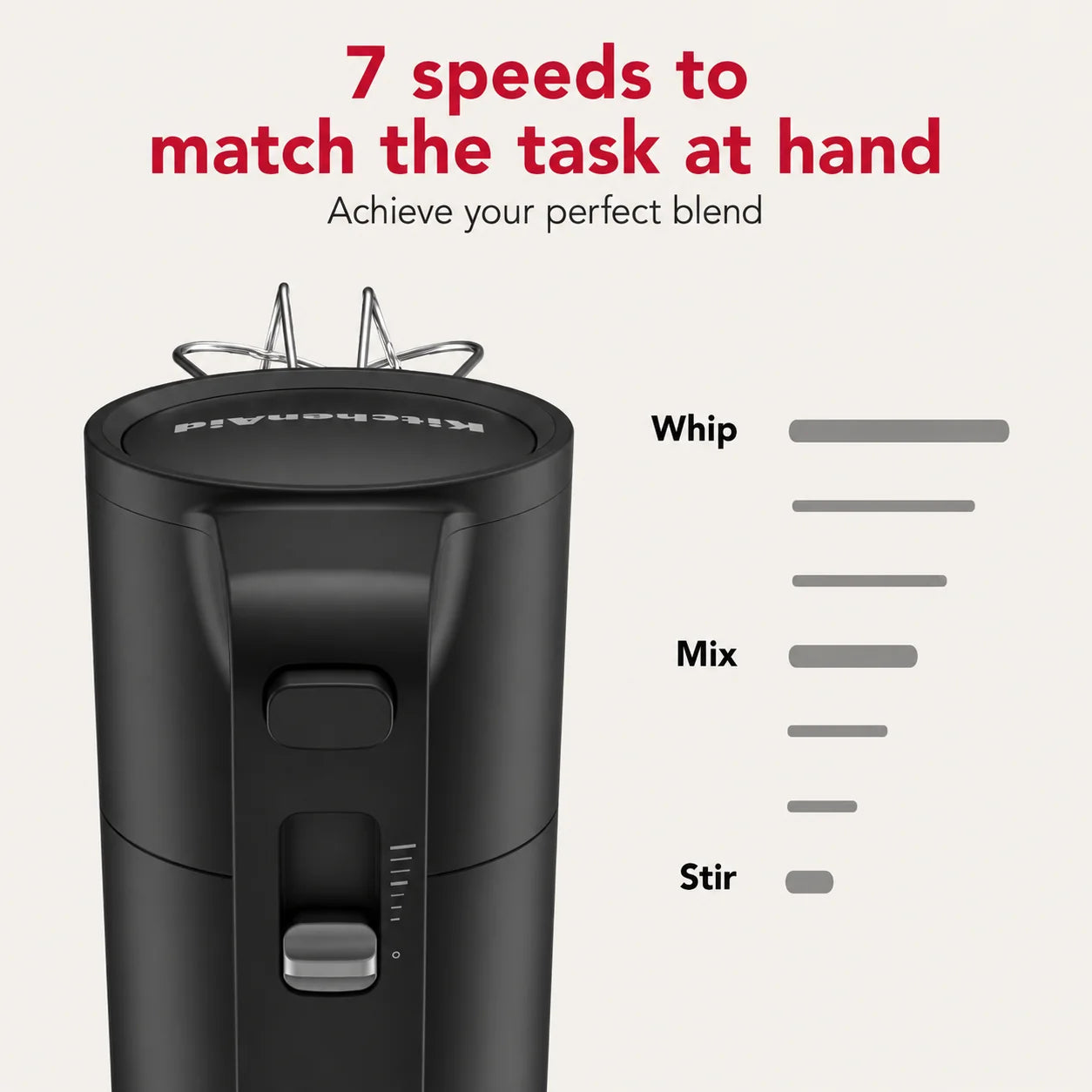 KitchenAid Go Cordless 7-Speed Hand Mixer, Black Matte | Portable Rechargeable hand Mixer  (Battery Sold Separately)