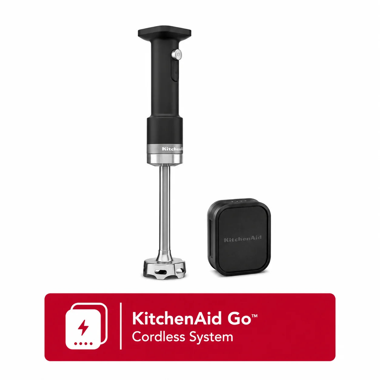 KitchenAid Go Cordless Hand Blender with Rechargeable Battery, Black Matte | Portable Immersion Blender with 700 ml Jar for Smoothies, Soups, Sauces & Purees