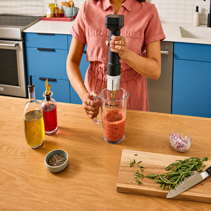 KitchenAid Go Cordless Hand Blender with Accessory Kit, Black Matte | Rechargeable Stick Blender with Chopper, Whisk & Blending Jar (Battery Sold Separately)