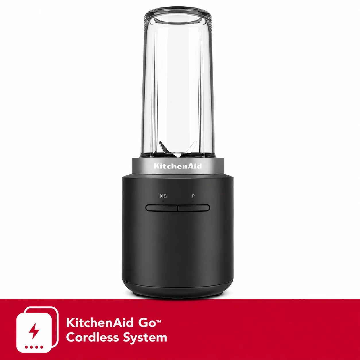 KitchenAid Go Cordless Personal Blender, Black Matte | Rechargeable Portable Blender for Smoothies, Protein Shakes, Juices & Frozen Drinks (Battery Sold Separately)