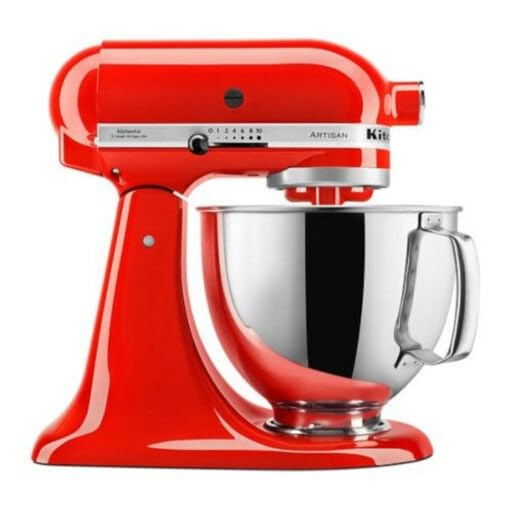 KitchenAid Artisan 4.8L Tilt-Head Stand Mixer – Hot Sauce Red | Powerful Baking & Dough Mixer for Home & Professional Kitchens