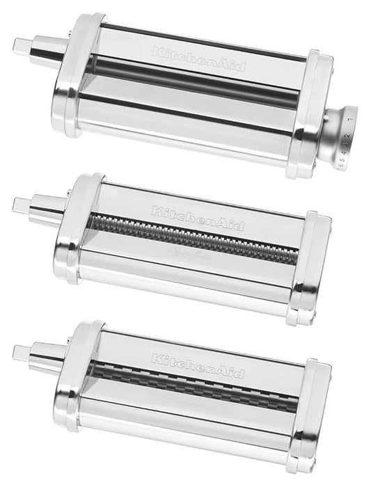 KitchenAid KSMPRA 3 Piece Pasta Roller & Cutter Attachment Set, Silver