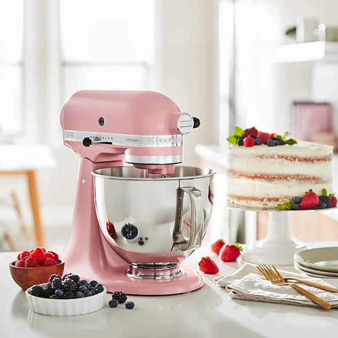 KitchenAid Artisan 4.8L Stand Mixer – Dried Rose | Tilt-Head Design, 10-Speed, Dough, Cake, Baking & Mixing Machine for Home & Professional Kitchens