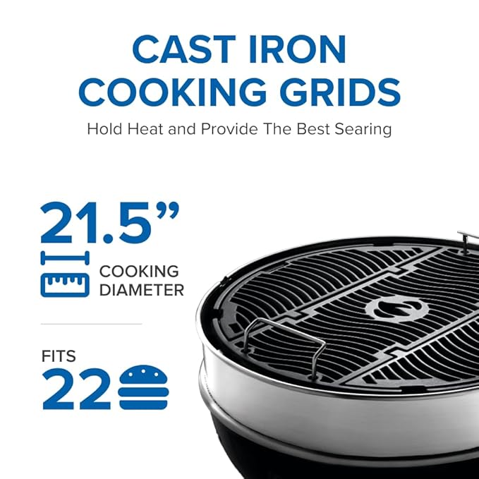 Napoleon PRO 22-Inch Charcoal Kettle Grill - PRO22K-LEG-3 - Black, Stainless Steel