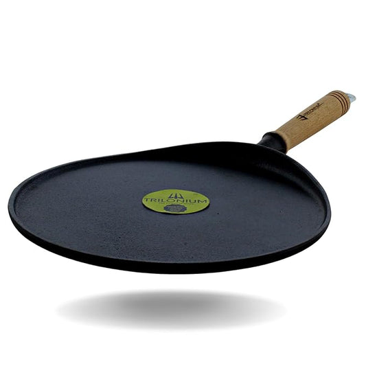 Trilonium Cast Iron Dosa Tawa | Triple Seasoned | 11 inches | WHT11 | Weighs 2.2 Kgs