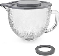 KitchenAid Hammered Glass Mixing Bowl | Textured Artisan Design | See-Through | Tilt-Head Stand Mixer Compatible | Premium Replacement Bowl