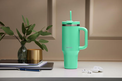 Contigo THERMALOCK Leak-Proof Insulated Tumbler Water Bottle With Straw 1200ml Color :Sea Green
