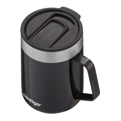 Contigo Streeterville Desk Mug, 420 ML – Insulated Stainless Steel Mug Keeps Coffee & Tea Hot up to 5 Hours (Licorice)