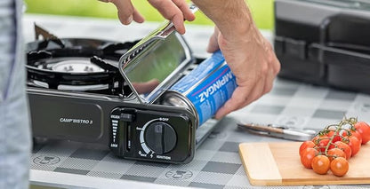 Campingaz Camp Bistro 3 Camping Stove | Portable Camping Stove | 2200W Single Burner with Piezo Ignition, Safety Lock & Carry Case | Outdoor Cooking Stove for Camping, Black