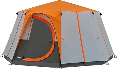 Coleman Cortes Octagon 8 Person Family Tent with Wheeled Carry Bag, 2000 mm Water Column, Easy Set up with Color Coded Poles
