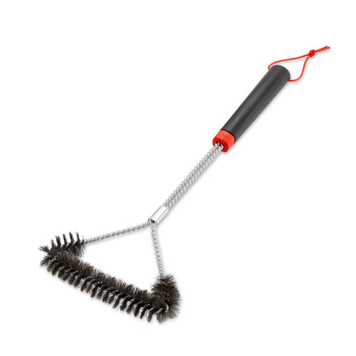 Weber Grill Brush 45cm Three-Sided | Cleans Top & Both Edges Simultaneously | Long Handle | For All Weber Cooking Grates | Post-Cook Cleaning