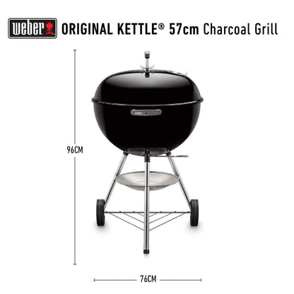 Weber Original Kettle 57cm Charcoal Grill with Thermometer – The Iconic Backyard BBQ Master