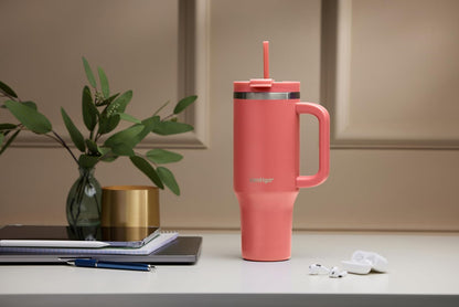 Contigo | THERMALOCK Insulated Tumbler Water Bottle | Leak-Proof with Straw | 1200 ML | Hydration & Travel Use | Coral
