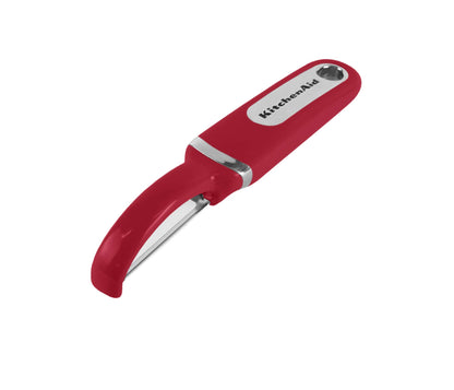 KitchenAid Euro Swivel Peeler | Sharp Stainless Steel Blade | Rust-Resistant | Eye-Remover Tip | Dishwasher-Safe | For Vegetables & Fruits | Empire Red