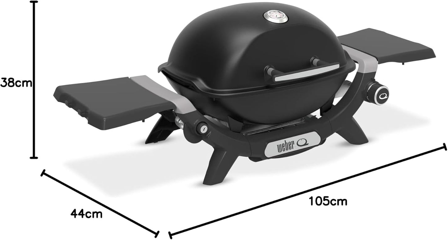 Weber Q 1200 Portable Gas Grill (Model 1501205) – Compact LPG BBQ Grill with Porcelain-Enameled Cast Iron Grates