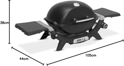 Weber Q 1200 Portable Gas Grill (Model 1501205) – Compact LPG BBQ Grill with Porcelain-Enameled Cast Iron Grates