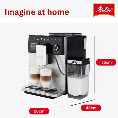Melitta Latte Select Fully Automatic Coffee Machine,12+ Recipes - Espresso, Iced Coffee, Cappuccino, Latte Macchiato and More, Bean to Cup, Integrated Tea Function