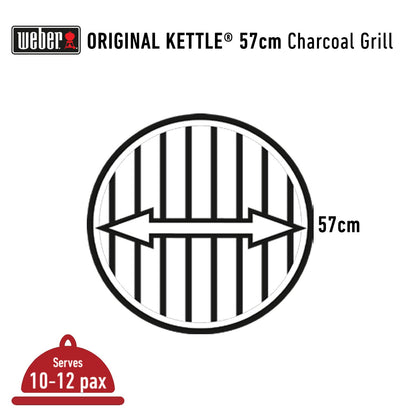 Weber Original Kettle 57cm Charcoal Grill with Thermometer – The Iconic Backyard BBQ Master
