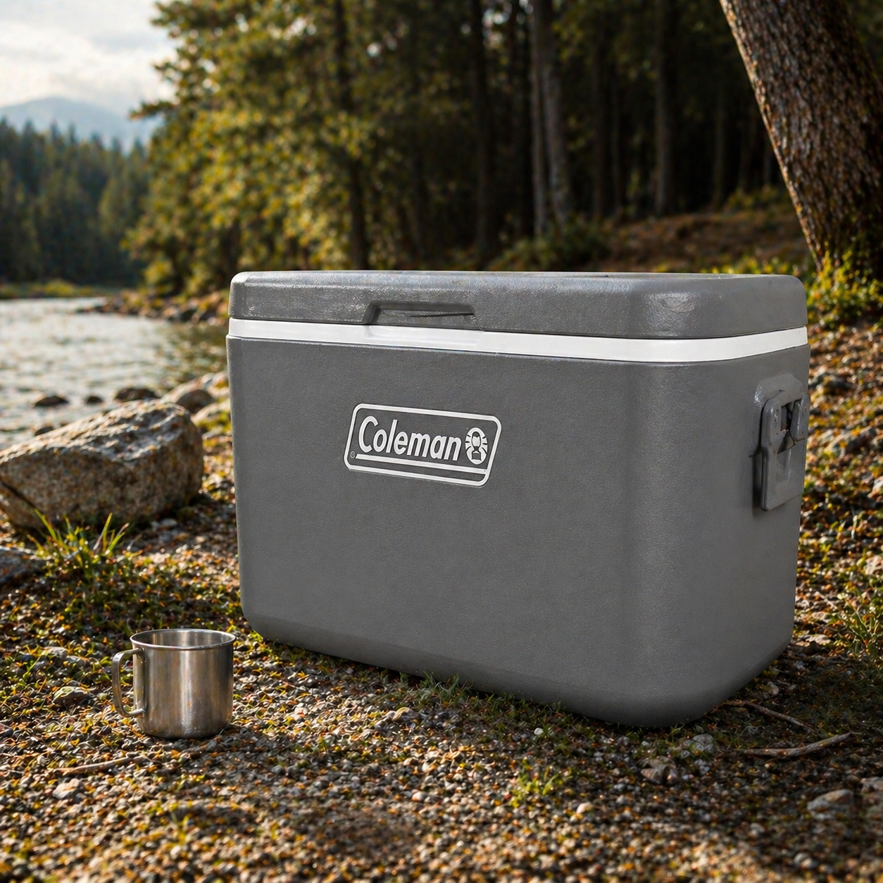 Coleman Convoy 28QT Ice Box Cooler | TempLock FX PU Foam Insulation | Multi-Day Ice Retention | Side Latches | Drain Plug | For Camping & Day Trips | Grey