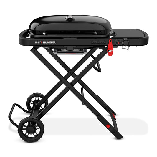 Weber Traveler Portable Gas Grill – Stealth Edition | Compact BBQ for Outdoor Travel & Camping | Fast Delivery