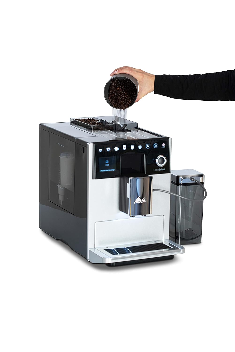 Melitta Latte Select Fully Automatic Coffee Machine,12+ Recipes - Espresso, Iced Coffee, Cappuccino, Latte Macchiato and More, Bean to Cup, Integrated Tea Function