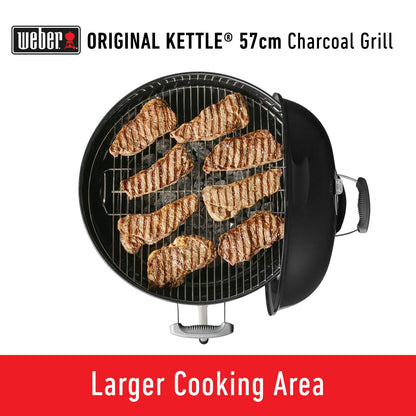 Weber Original Kettle 57cm Charcoal Grill with Thermometer – The Iconic Backyard BBQ Master