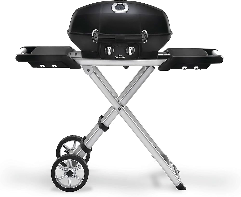 Napoleon  PRO285X-BK-RC TravelQ Portable Gas Grill | 2 Burner BBQ with Folding Cart | Black