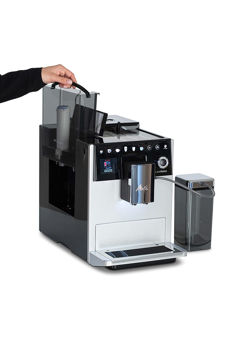 Melitta Latte Select Fully Automatic Coffee Machine,12+ Recipes - Espresso, Iced Coffee, Cappuccino, Latte Macchiato and More, Bean to Cup, Integrated Tea Function