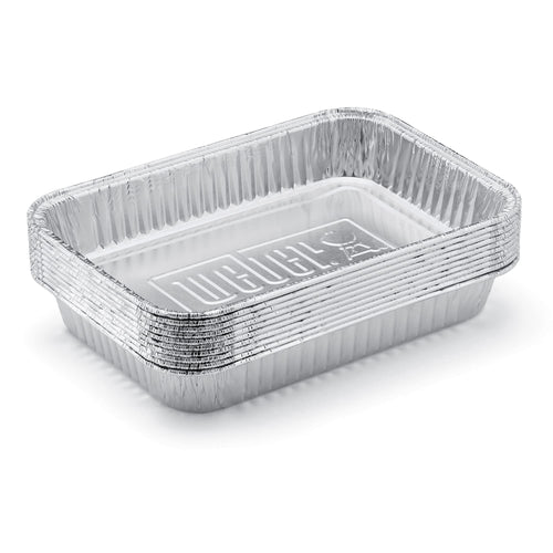 Weber Drip Pans Small | Disposable Aluminium | For Compact & Q-Series Weber Grills | Drip Tray Liner | Catch Drippings | Easy Cleanup | Pack