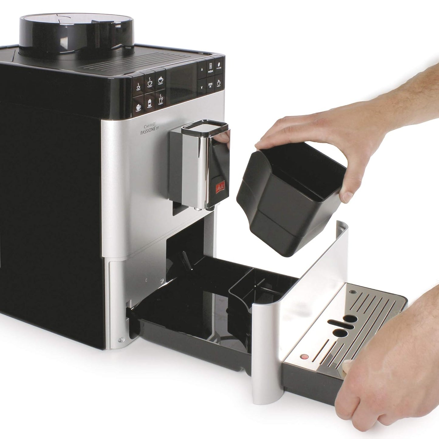 Melitta Passione OT Bean to Cup Fully Automatic Coffee Machine with Grinder and Milk Tank, Silver