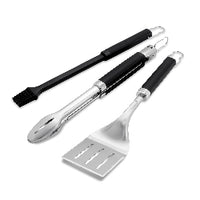 Weber Precision 3-Piece Grill Set | 3-Sided Spatula, Locking Tongs & Silicone Brush | Full-Size Premium Tools | Stainless Steel | All Weber Grills