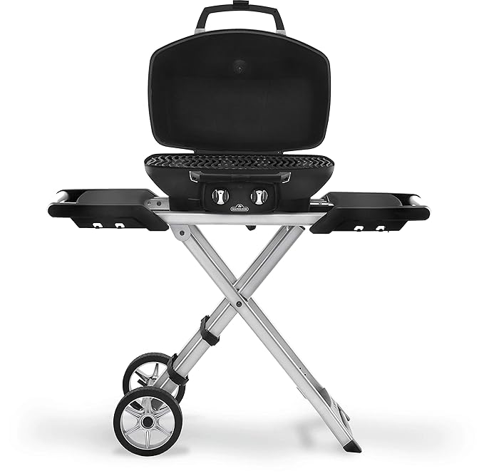 Napoleon  PRO285X-BK-RC TravelQ Portable Gas Grill | 2 Burner BBQ with Folding Cart | Black