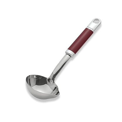 KitchenAid Euro Serving Ladle with Spout | Drip-Free Pouring | Stainless Steel | Dishwasher-Safe | For Soups, Dal & Curries | Empire Red