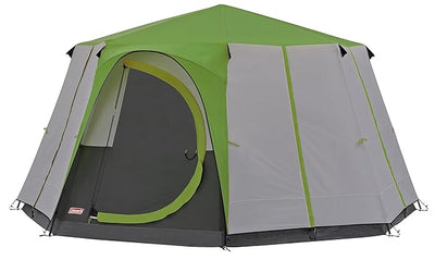 Coleman Cortes Octagon 8 Person Family Tent with Wheeled Carry Bag, 2000 mm Water Column, Easy Set up with Color Coded Poles