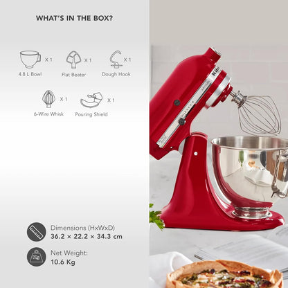 KitchenAid Artisan 4.8L Tilt-Head Stand Mixer – Onyx Black | Premium Dough, Cake & Baking Mixer for Home & Professional Kitchens