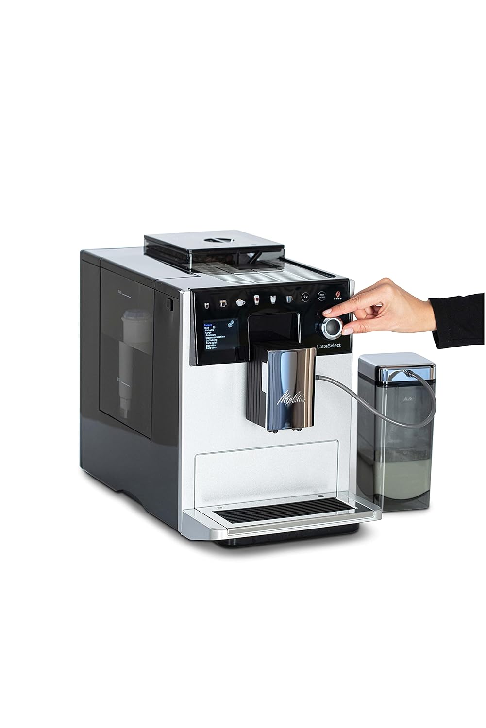 Melitta Latte Select Fully Automatic Coffee Machine,12+ Recipes - Espresso, Iced Coffee, Cappuccino, Latte Macchiato and More, Bean to Cup, Integrated Tea Function