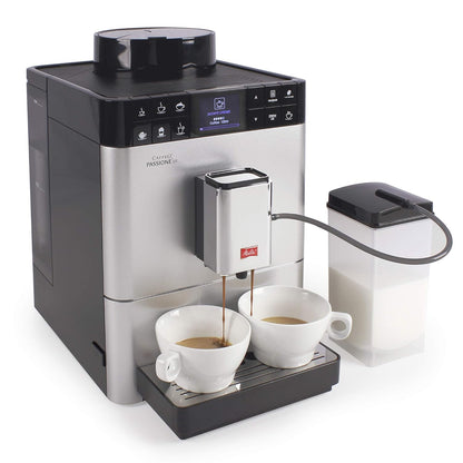 Melitta Passione OT Bean to Cup Fully Automatic Coffee Machine with Grinder and Milk Tank, Silver
