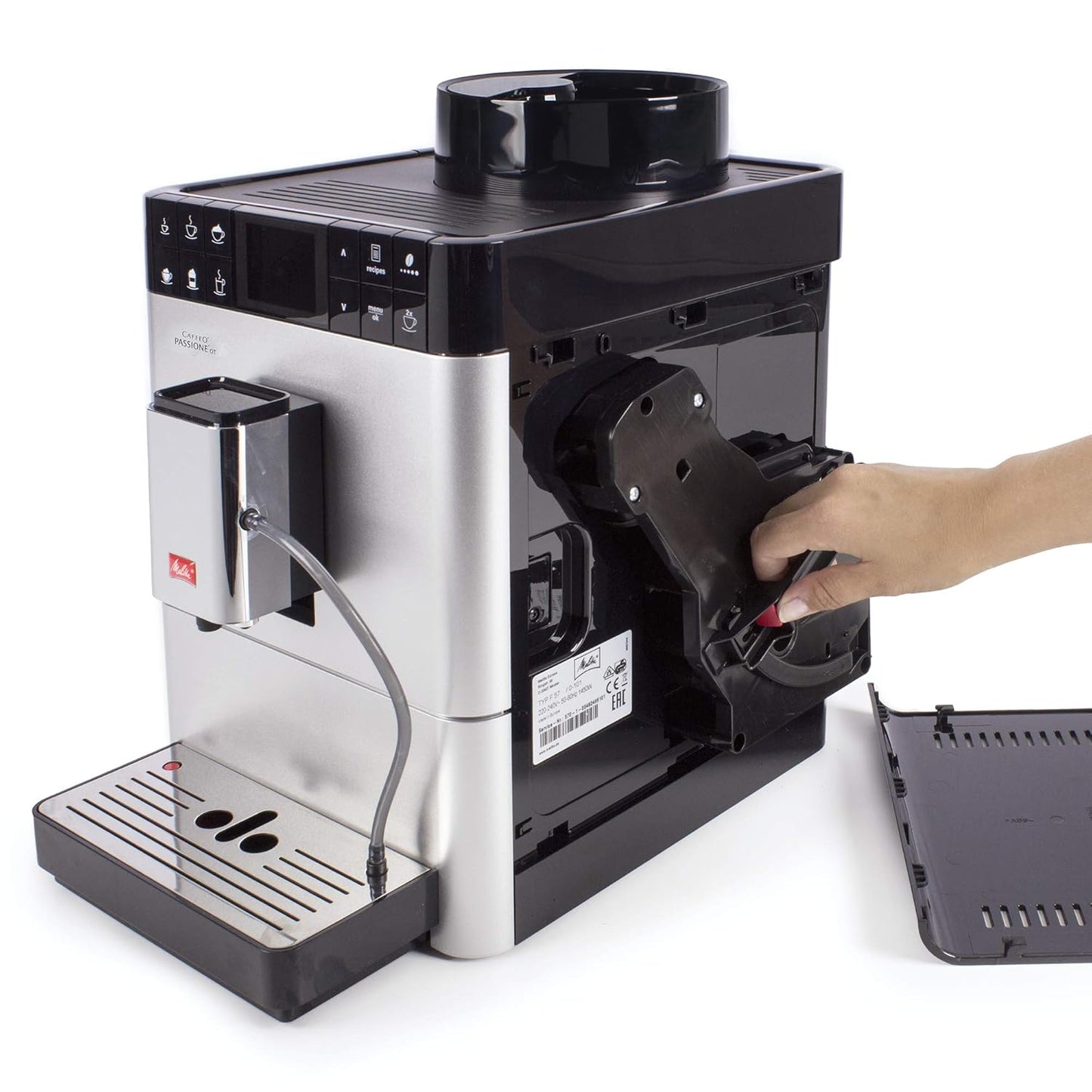 Melitta Passione OT Bean to Cup Fully Automatic Coffee Machine with Grinder and Milk Tank, Silver