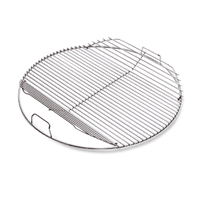 Weber Hinged Cooking Grate | For 47cm Charcoal Grills | Stainless Steel | Add Charcoal Mid-Cook | 44.5cm | Replacement Grate