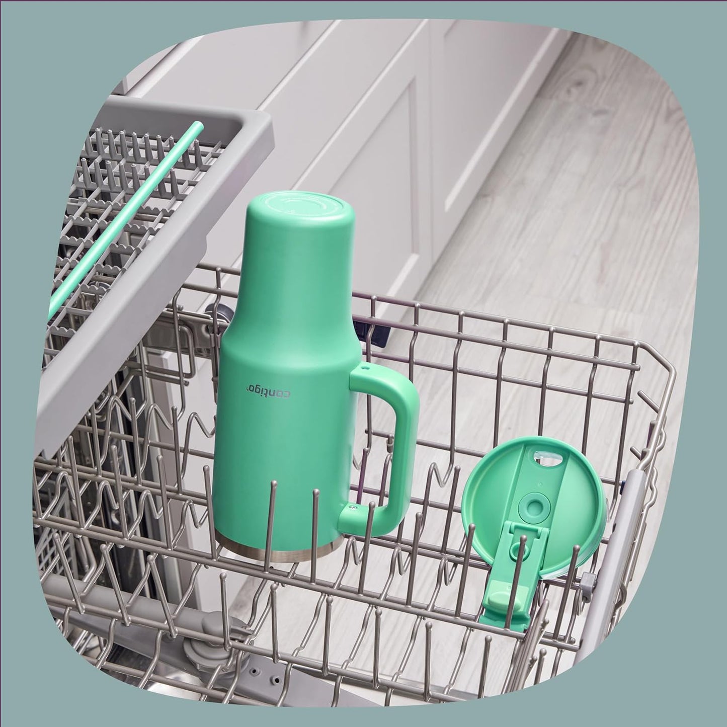 Contigo THERMALOCK Leak-Proof Insulated Tumbler Water Bottle With Straw 1200ml Color :Sea Green