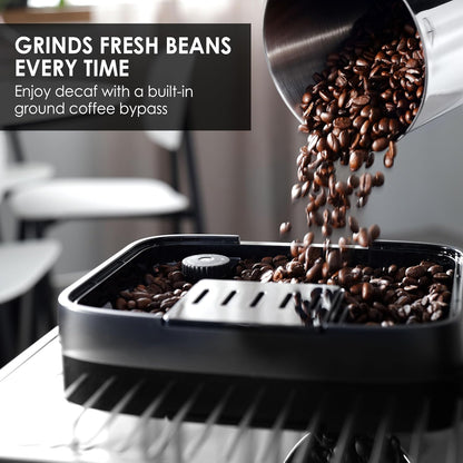 DeLonghi Magnifica EVO Fully Automatic Coffee Machine 12+ Hot & Cold Coffee Options, Patented LatteCrema Technology, Intuitive Colour Display, Bean to Cup, ECAM290.81