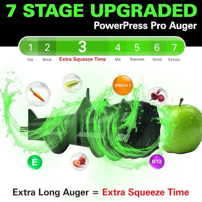 Hamilton Beach Professional Cold Press Slow Juicer with FREE Sorbet Attachment, Smart PurePress Technology, Slow Juicer for Fruits & Vegetables