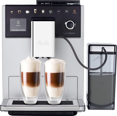 Melitta Latte Select Fully Automatic Coffee Machine,12+ Recipes - Espresso, Iced Coffee, Cappuccino, Latte Macchiato and More, Bean to Cup, Integrated Tea Function