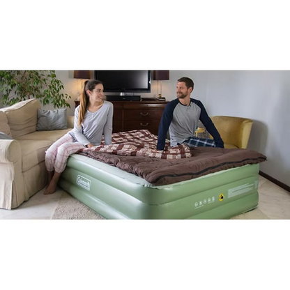 Coleman Inflatable Airbed | Durable Air Mattress | Flocked Top Surface | For Indoor & Outdoor Camping Use | Pump Required | Green