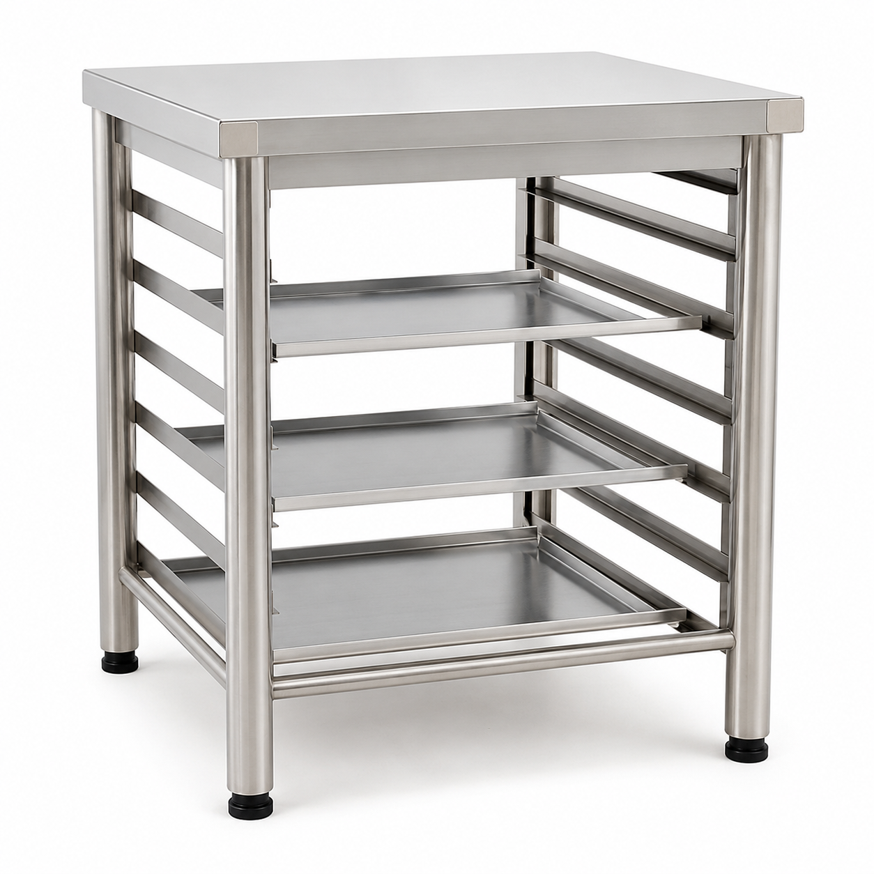 UNOX Stainless Steel Oven Stand with Work Table & Tray Storage Shelf