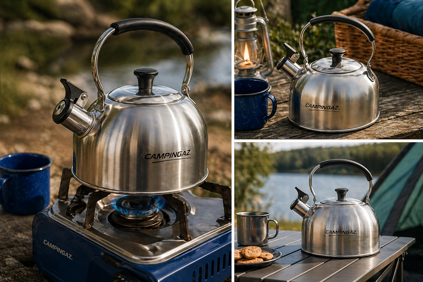 Campingaz Stainless Steel Camping Kettle | Durable Lightweight Design | 1.5L Capacity | Tea & Coffee for Camping & Outdoor Use | Stainless Steel Finish