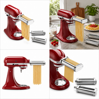 KitchenAid KSMPRA 3-Piece Pasta Roller & Cutter Set | 8 Thickness Settings | Spaghetti & Fettuccine Cutters | Stand Mixer Attachment | Made in Italy
