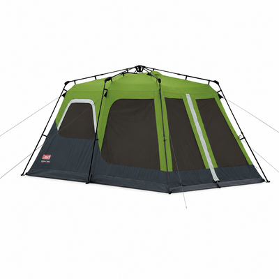 Coleman FastPitch Instant Cabin Tent | 8 Person | 60-Second Setup | Pre-Attached Poles | WeatherTec System | Cabin Design | Green/Beige